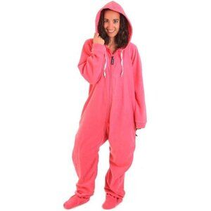 Unisex Adult Footed Onesies Pajamas, Detachable Feet, Rear Drop Seat, Cozy